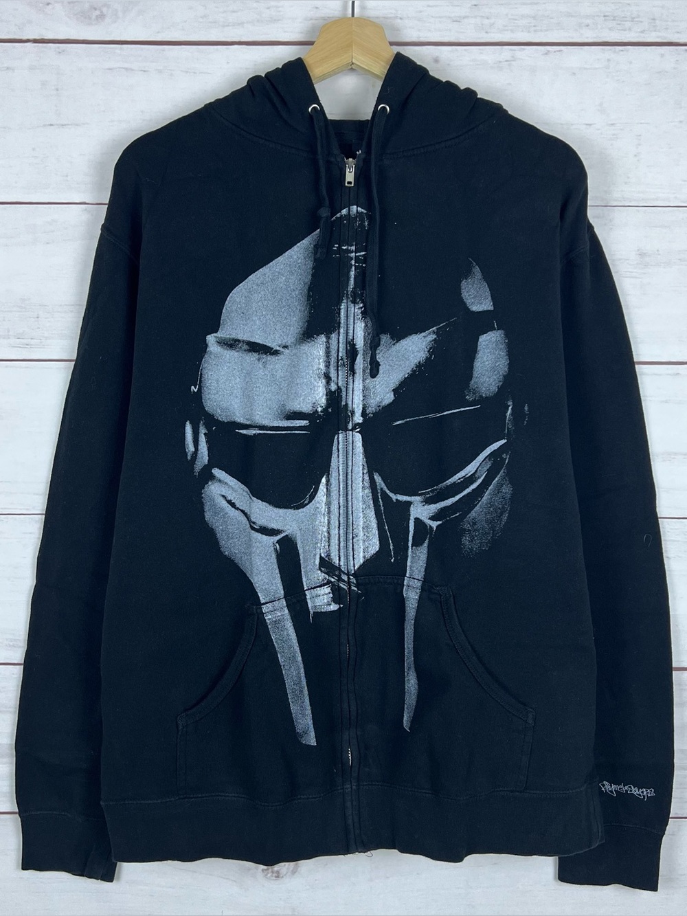 Vintage MF Doom Rhymesayers Full Zip Hoodie Black Mens XL Y2K